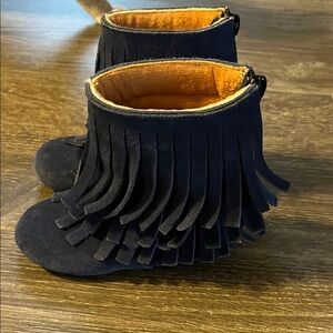 Monkey Feet 18-24 Months Baby Fringe Boots - Royal/Navy